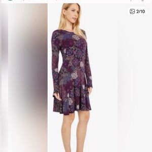 Michael Kors Long Sleeve Dress in Purple Floral size XS
